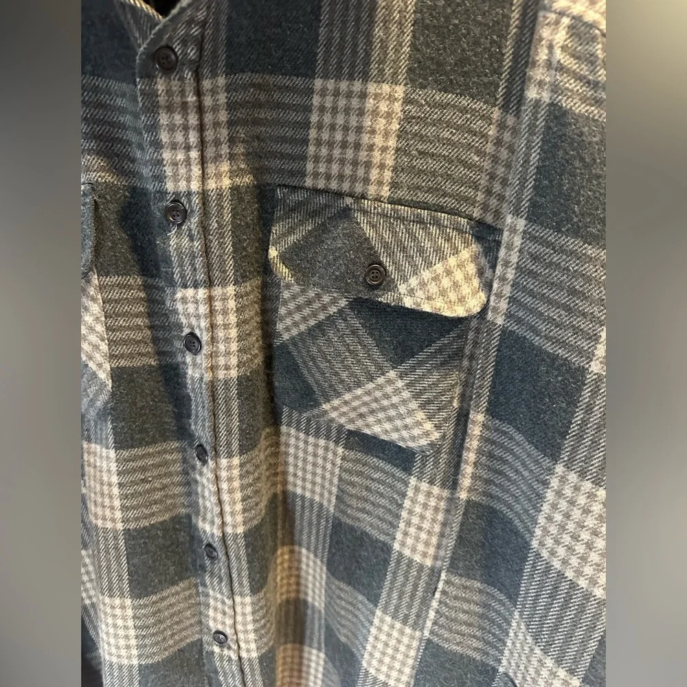 Alaska 1959 Men’s Button Up‎ Plaid Shacket Tan Gray XXL